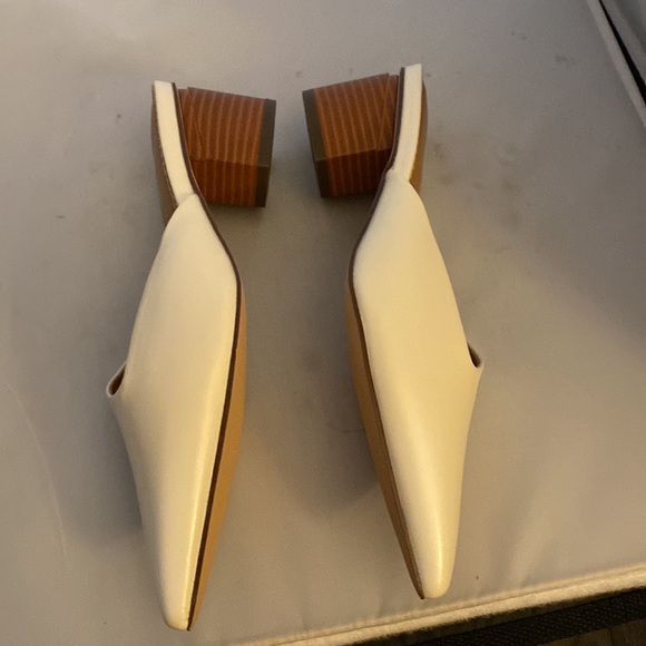 Coutgo Pointed Toe Mules Chunky Block Heel Slip On Clogs Slides Shoes Size 7 - Picture 3 of 8